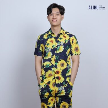 Áo sơ mi bông hoa nam đi biển Alibu mặt trước