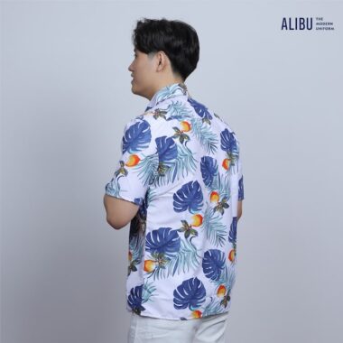Bộ quần áo sơ mi họa tiết 413 Alibu mặt sau
