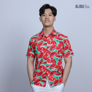 Bộ Quần Áo Sơ Mi Họa Tiết Dưa Hấu Alibu mặt trước