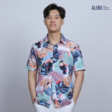 Đồng phục đi biển cho nhóm họa tiết 412 Alibu mặt trước