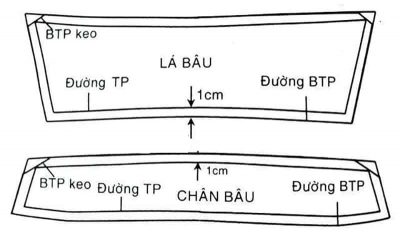 Hình minh họa bước ép keo + vẽ lá bâu, chân bâu