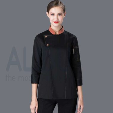 Áo đầu bếp nữ đủ màu 9 áo đầu bếp nữ màu đen