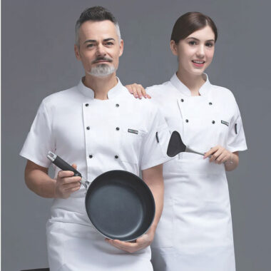 Áo đầu bếp nam 3 màu (Trắng - Đen - Đỏ) 8 Áo đầu bếp nam màu trắng 02