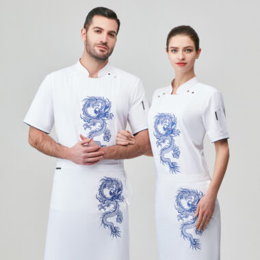 Áo đầu bếp nhà hàng trung quốc trắng