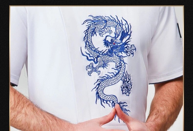 Áo đầu bếp nhà hàng trung quốc hình in