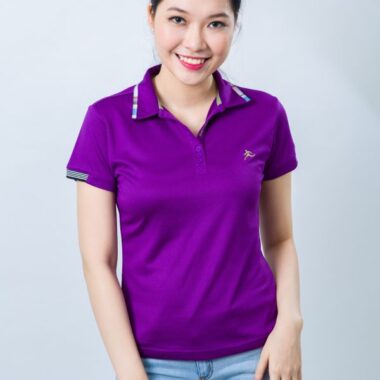 áo thun đồng phục màu tím nữ