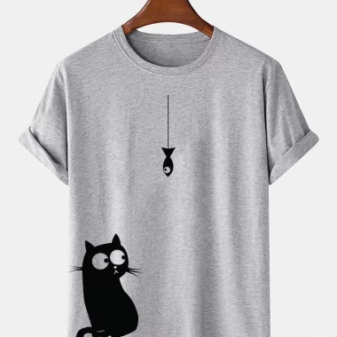 Áo thun hình mèo Áo thun hình mèo xám