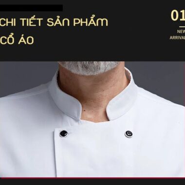 Áo đầu bếp nam 3 màu (Trắng - Đen - Đỏ) 12 cổ áo