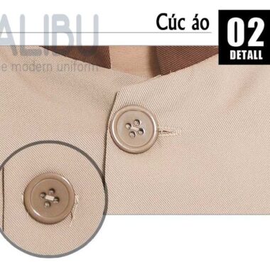 Chi tiết cúc áo đồng phục lễ tân