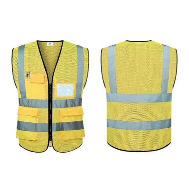 Mẫu áo gile lưới phản quang màu vàng