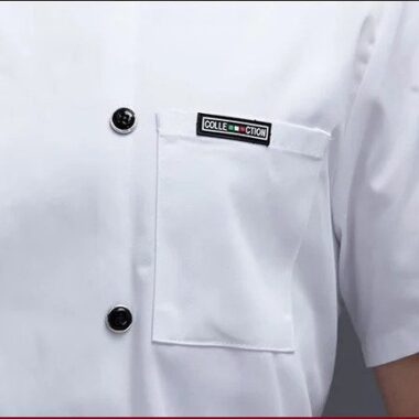 Áo đầu bếp nam 3 màu (Trắng - Đen - Đỏ) 13 Áo đầu bếp nam - tay áo