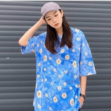 áo loang hoa cúc oversize