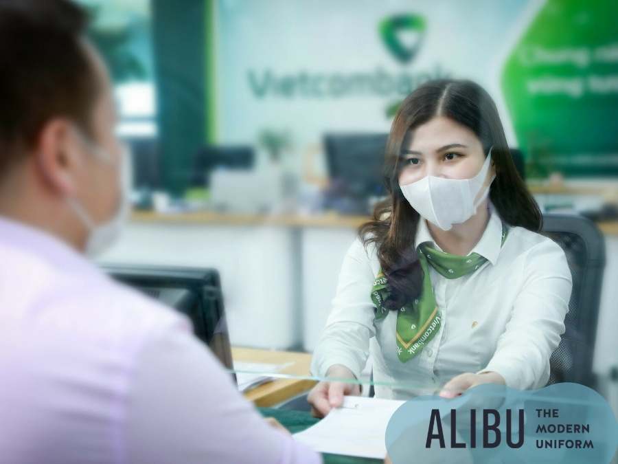 6 mẫu đồng phục ngân hàng Vietcombank cực ấn tượng và chuyên nghiệp 16 sơ mi đồng phục ngân hàng vietcombank