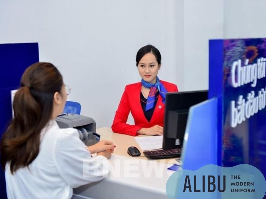 Đầm liền đồng phục ngân hàng Bản Việt