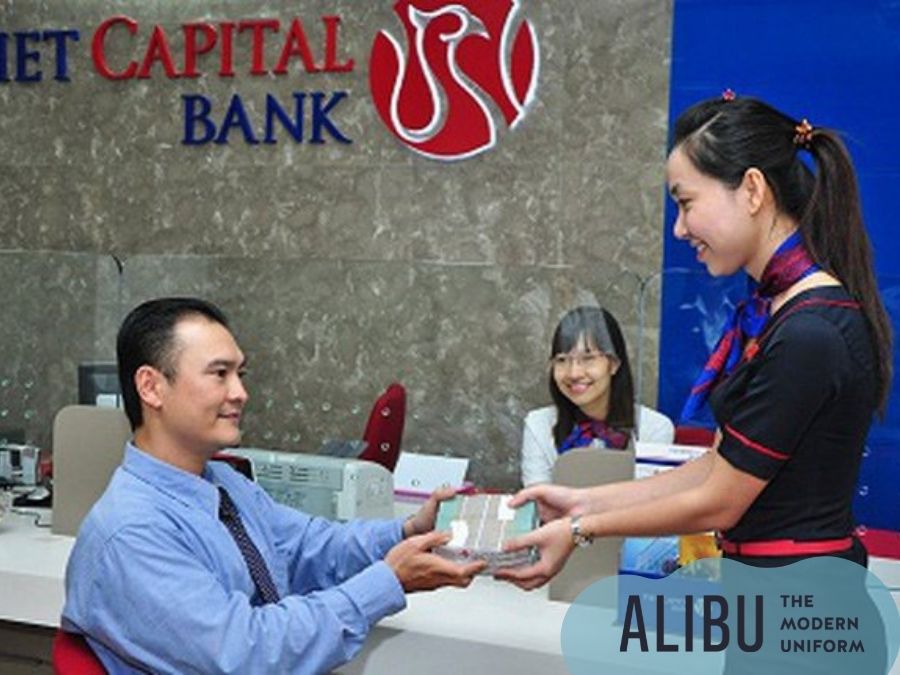 Đầm liền đồng phục ngân hàng Bản Việt