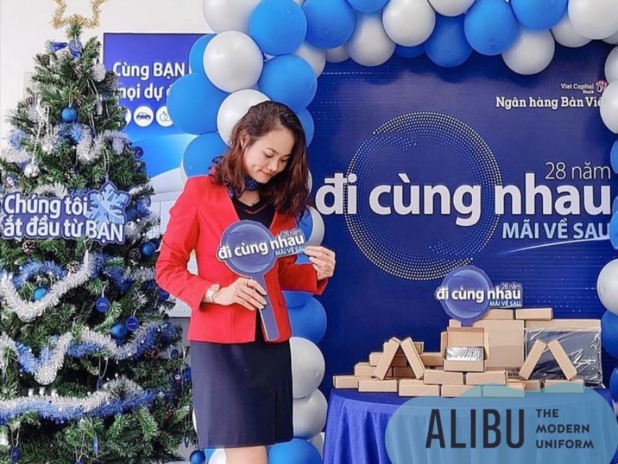 Đầm liền đồng phục ngân hàng Bản Việt