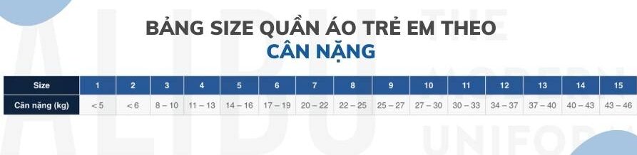Cách Chọn Size Quần Áo Trẻ Em Chuẩn Và Dễ Nhất 2022 1 Bảng Size Quần Áo Trẻ Em Theo Cân Nặng