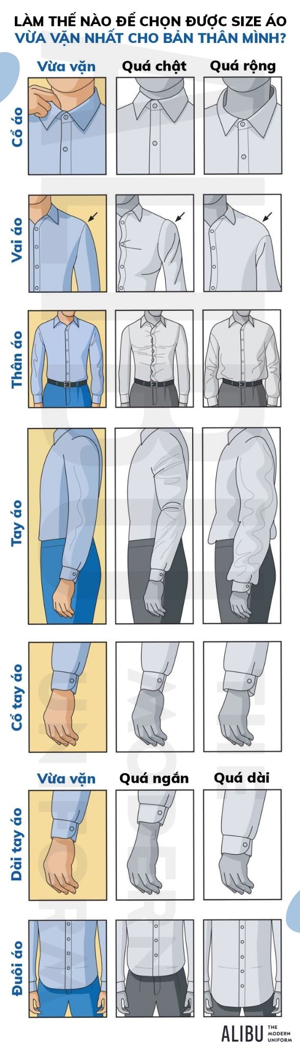 Bảng Size Áo Sơ Mi Nam Nữ Chuẩn Nhất 2022 7 Kinh nghiệm chọn size áo sơ mi nam vừa vặn nhất Alibu