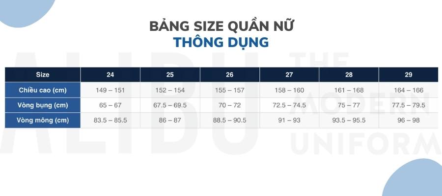 Bảng Size Quần Nữ Chuẩn Xác Nhất Dành Cho Các Chị Em