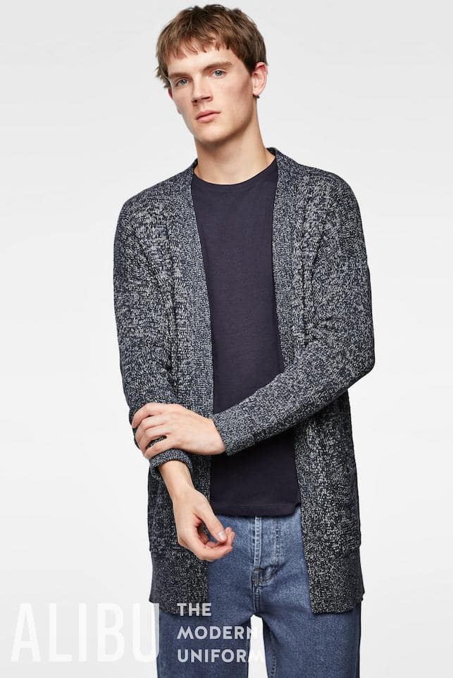 Cardigan phối cùng áo thun cổ tròn