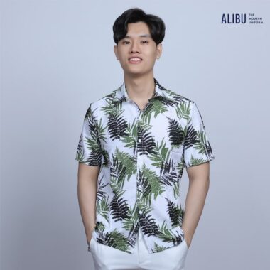 Quần áo sơ mi hawai bãi biển lá kim 437 5 Quần áo sơ mi hawai bãi biển lá kim 437 mặt trước